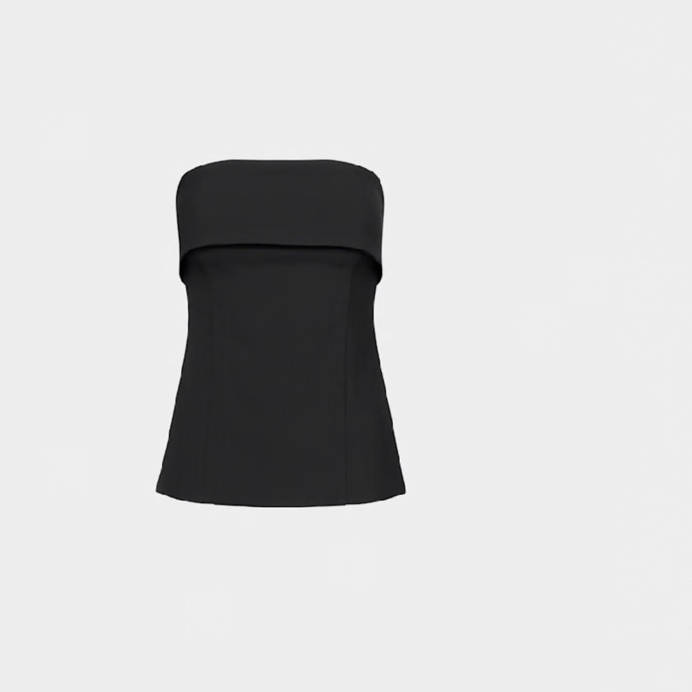 Aritzia Black Strapless Peplum Top with Structured Bodice - Picture 2 of 3